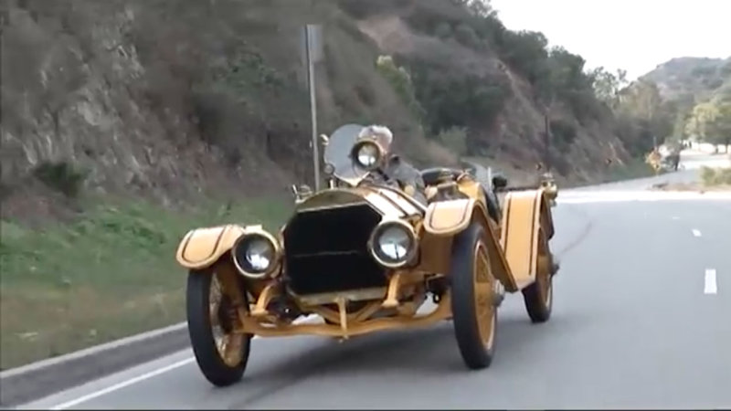 Leno drives Mercer Raceabout, the ‘ultimate Brass Era roadster’